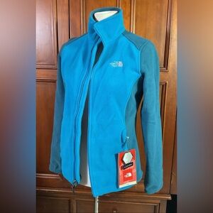 North Face Women’s Fleece Full Zip Size Small New W Tags Two Tone Blue MSRP $95